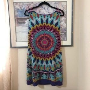 NICOLE MILLER Tropical Print Tank Dress